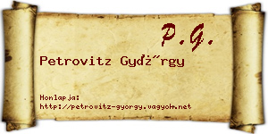 Petrovitz György névjegykártya